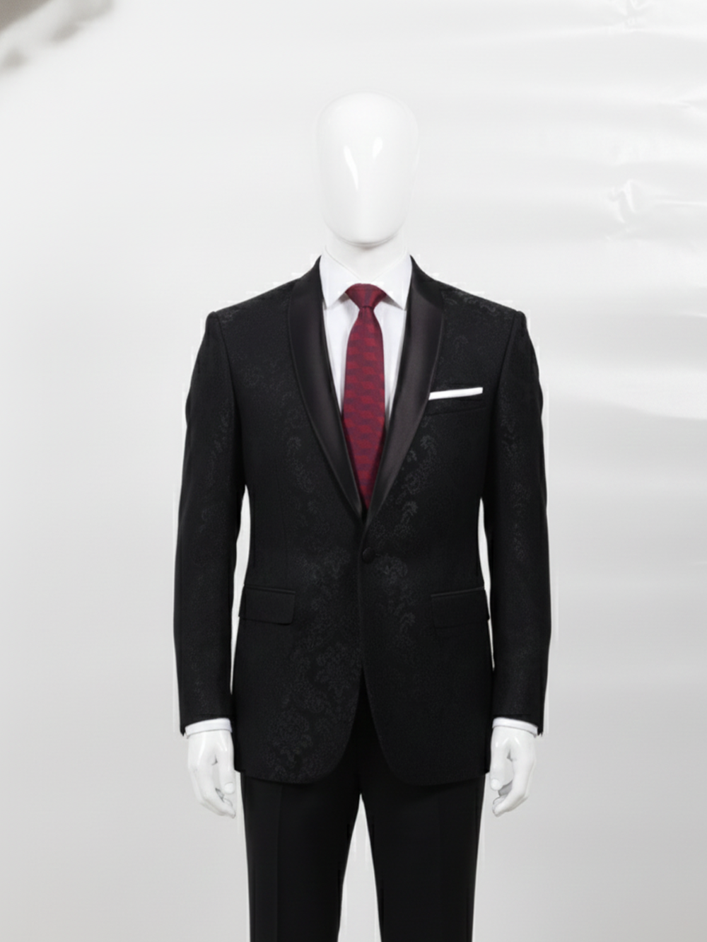 Classic Red Necktie with Stylish Line Pattern