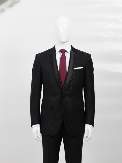 Classic Red Necktie with Stylish Line Pattern
