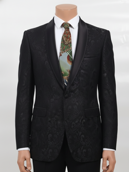 Stylish Blue Necktie with Modern Printed Design