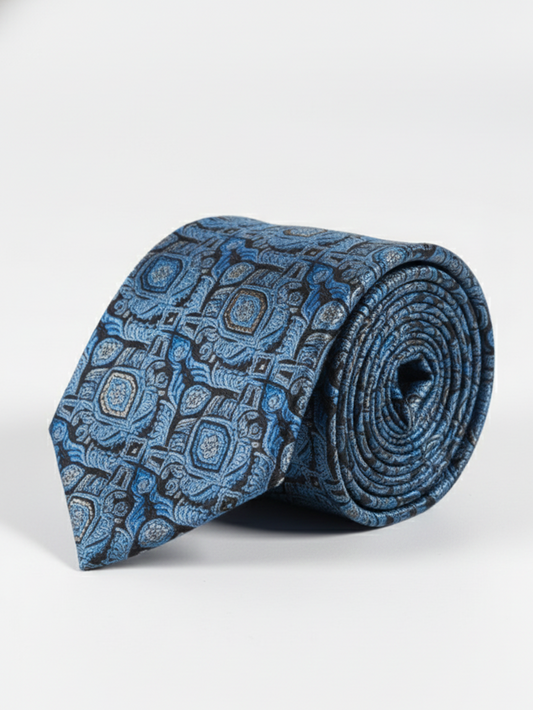 Textured Blue Silk Tie – Classic Woven Finish