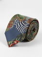 Stylish Blue Necktie with Modern Printed Design