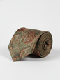 Elegant Green Necktie with Golden & Red Detailing