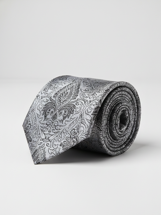 Classic Black & White Necktie – Timeless Contrast Design