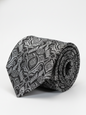 Classic Black Tie with White Print – Modern Elegance