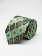 Stylish Dark & Light Green Tie with Red Dots – Bold Yet Elegant
